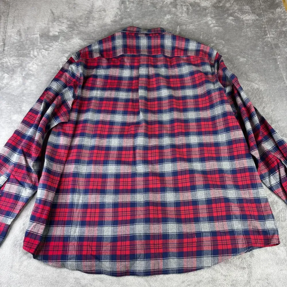 Vineyard Vines Shirt‎ Mens 2XL Red Blue Gray Plaid Classic Tucker light Flannel - Picture 7 of 8